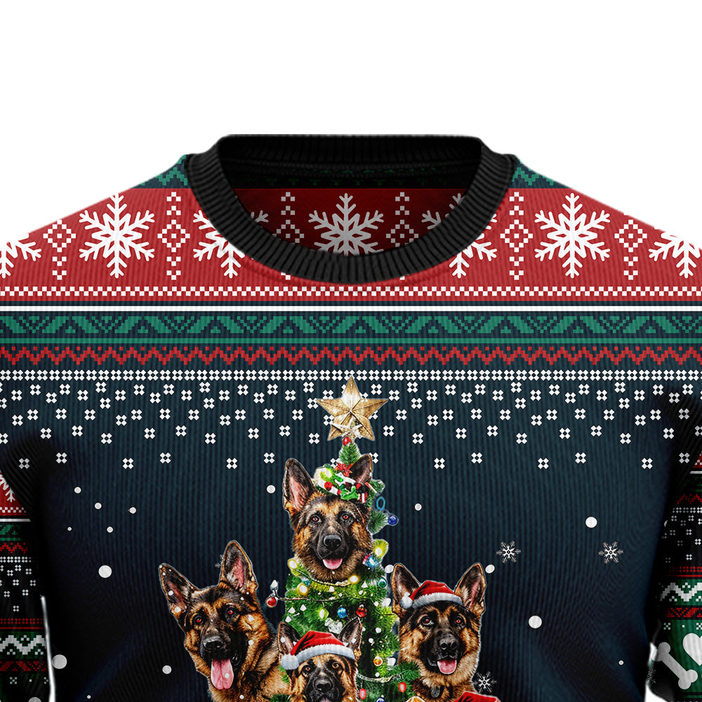 German Shepherd Christmas Tree Ugly Christmas Sweater
