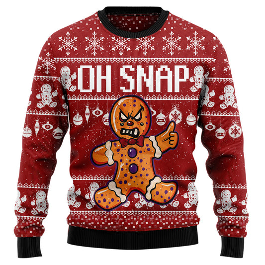 "Oh Snap" Gingerbread Man Ugly Christmas Sweater