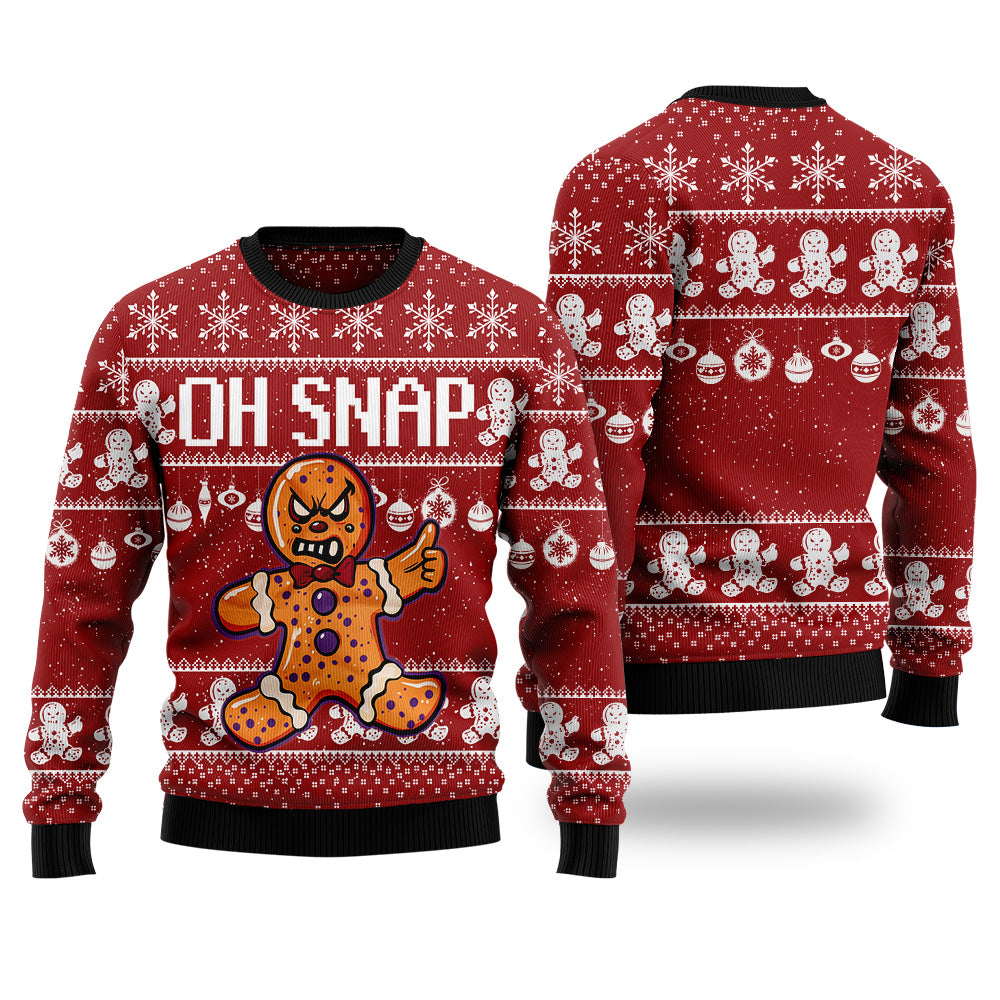 "Oh Snap" Gingerbread Man Ugly Christmas Sweater
