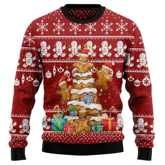 Festive Gingerbread Christmas Tree Ugly Christmas Sweater