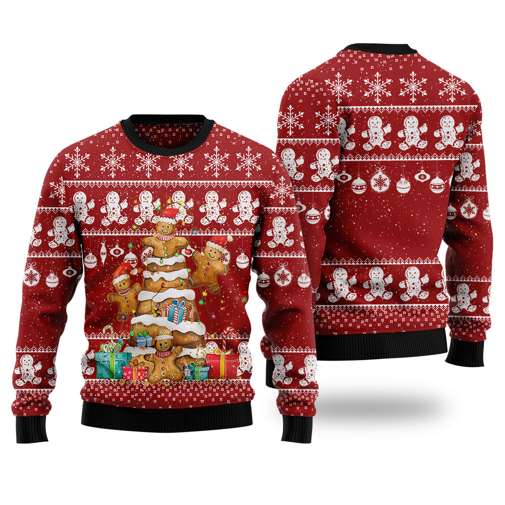 Festive Gingerbread Christmas Tree Ugly Christmas Sweater