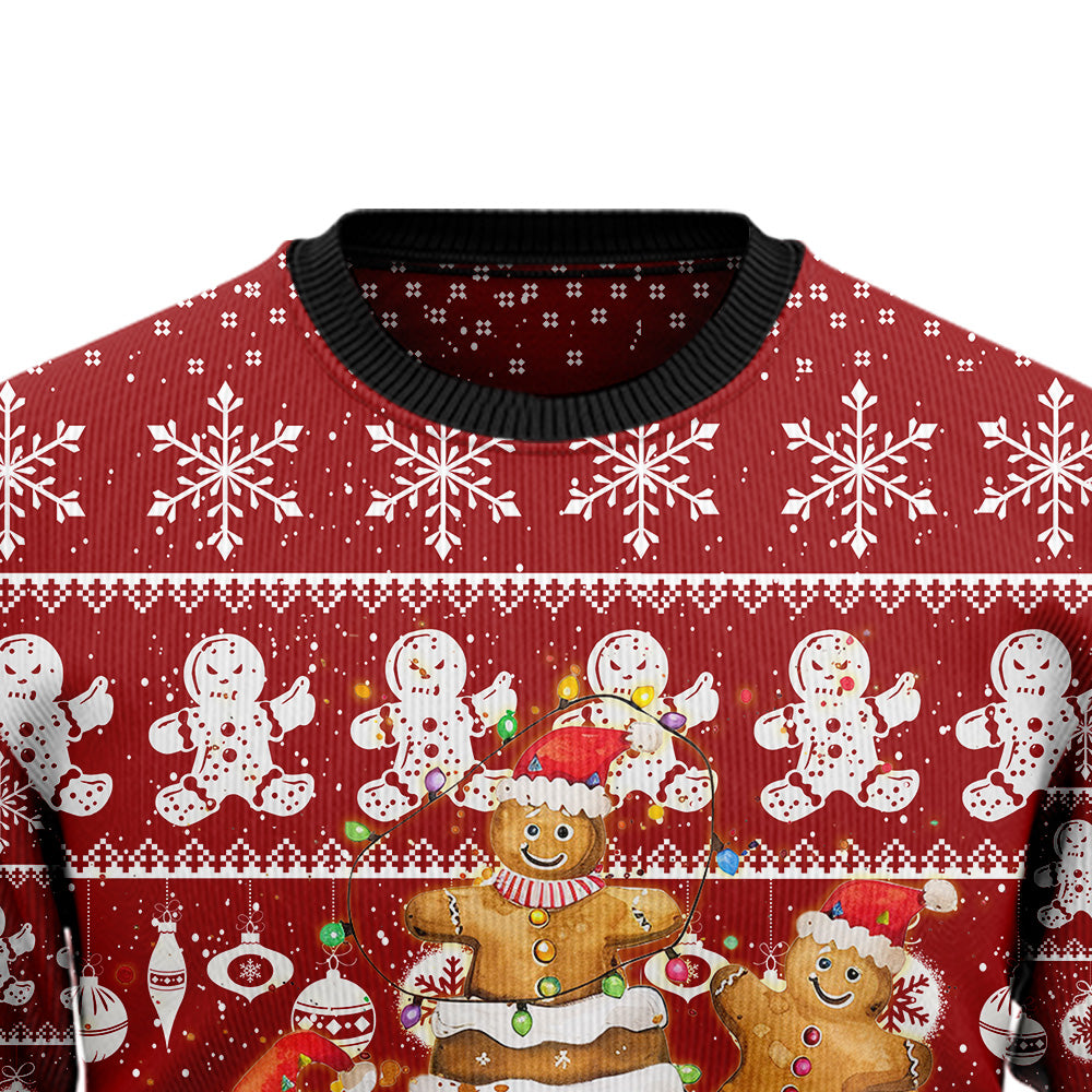 Festive Gingerbread Christmas Tree Ugly Christmas Sweater