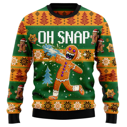 "Oh Snap!" Broken Gingerbread Man Ugly Christmas Sweater