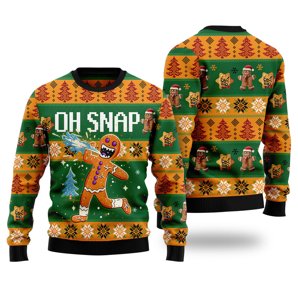 "Oh Snap!" Broken Gingerbread Man Ugly Christmas Sweater