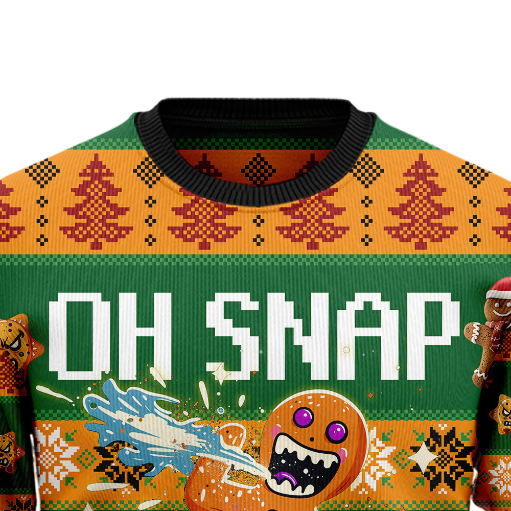 "Oh Snap!" Broken Gingerbread Man Ugly Christmas Sweater