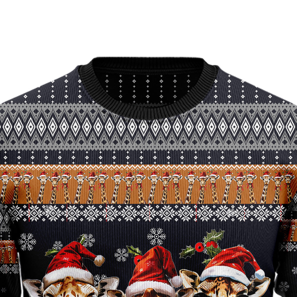 Festive Giraffes Ugly Christmas Sweater