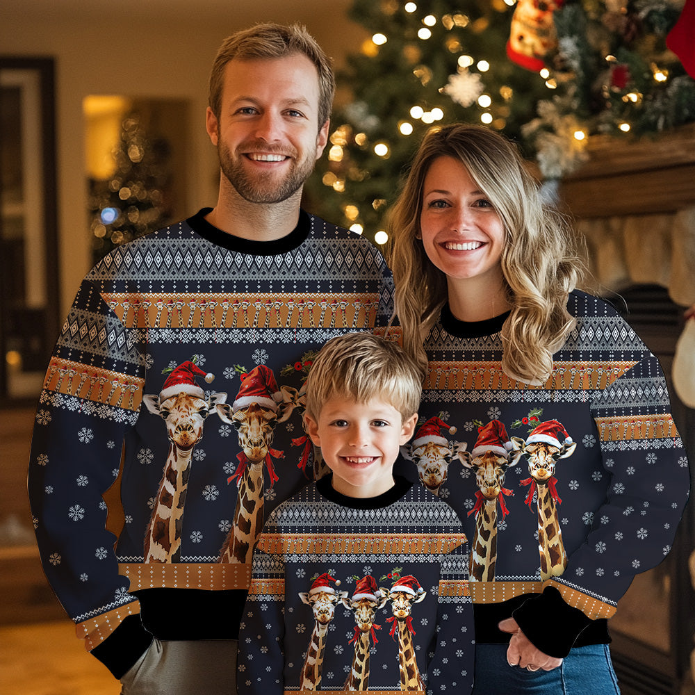 Festive Giraffes Ugly Christmas Sweater