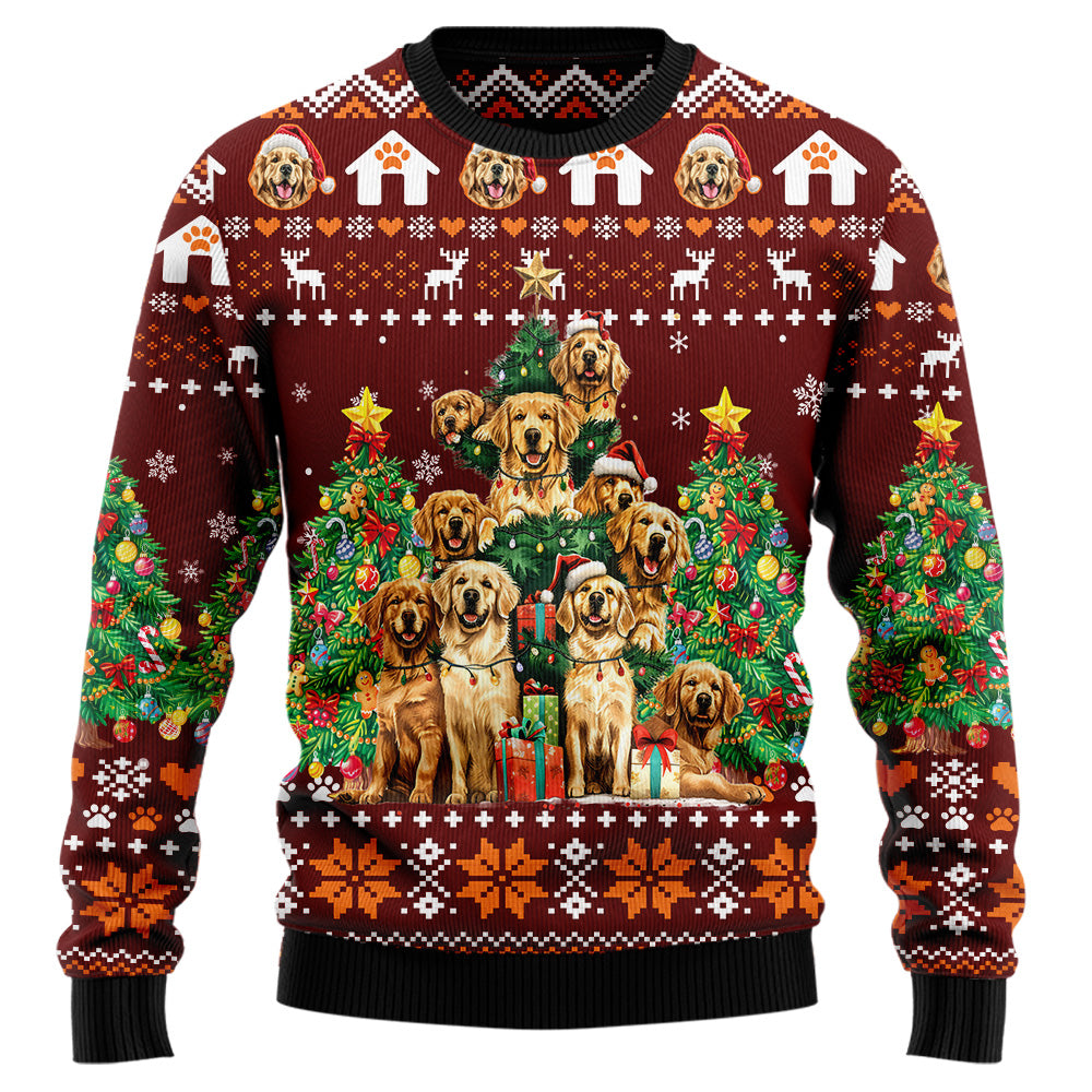 Golden Retriever Family Ugly Christmas Sweater