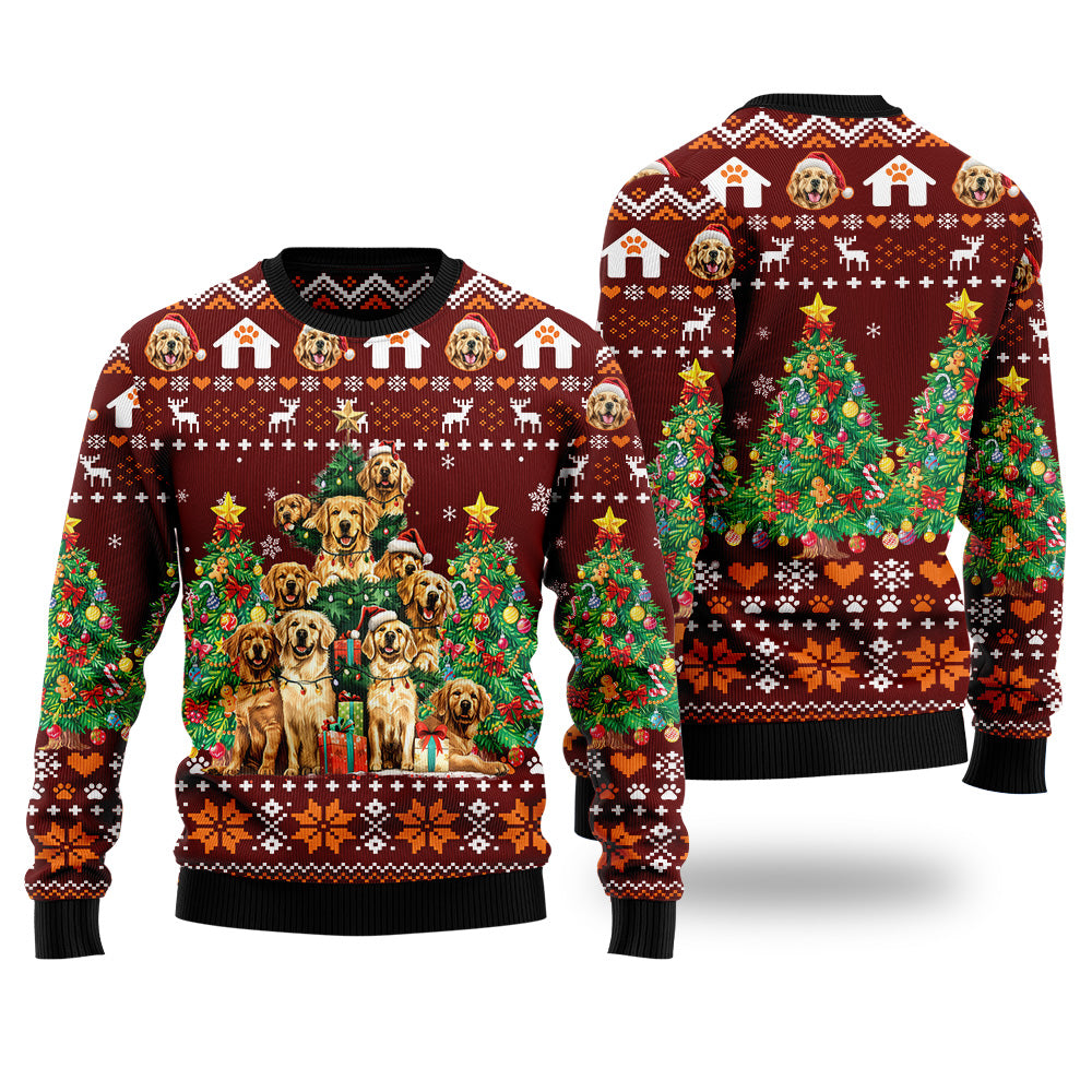 Golden Retriever Family Ugly Christmas Sweater