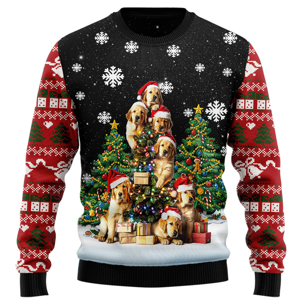 Cute Golden Retriever Ugly Christmas Sweater