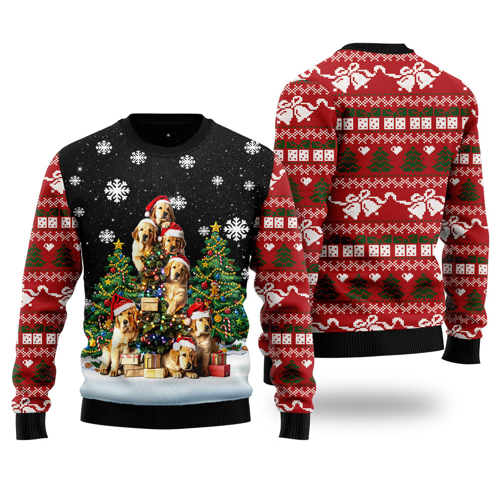 Cute Golden Retriever Ugly Christmas Sweater