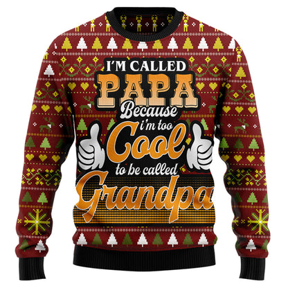 "I'm Called Papa Because I'm Too Cool to Be Called Grandpa" Ugly Christmas Sweater