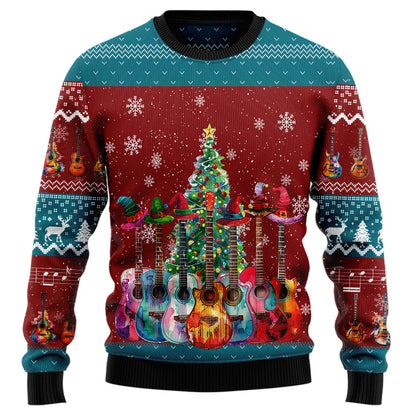 Festive Guitars Ugly Christmas Sweater