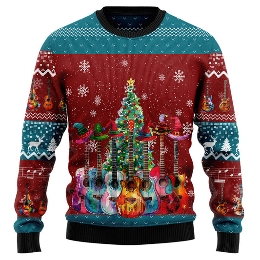 Festive Guitars Ugly Christmas Sweater
