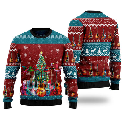 Festive Guitars Ugly Christmas Sweater