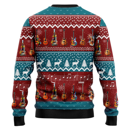 Festive Guitars Ugly Christmas Sweater