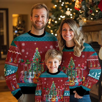 Festive Guitars Ugly Christmas Sweater