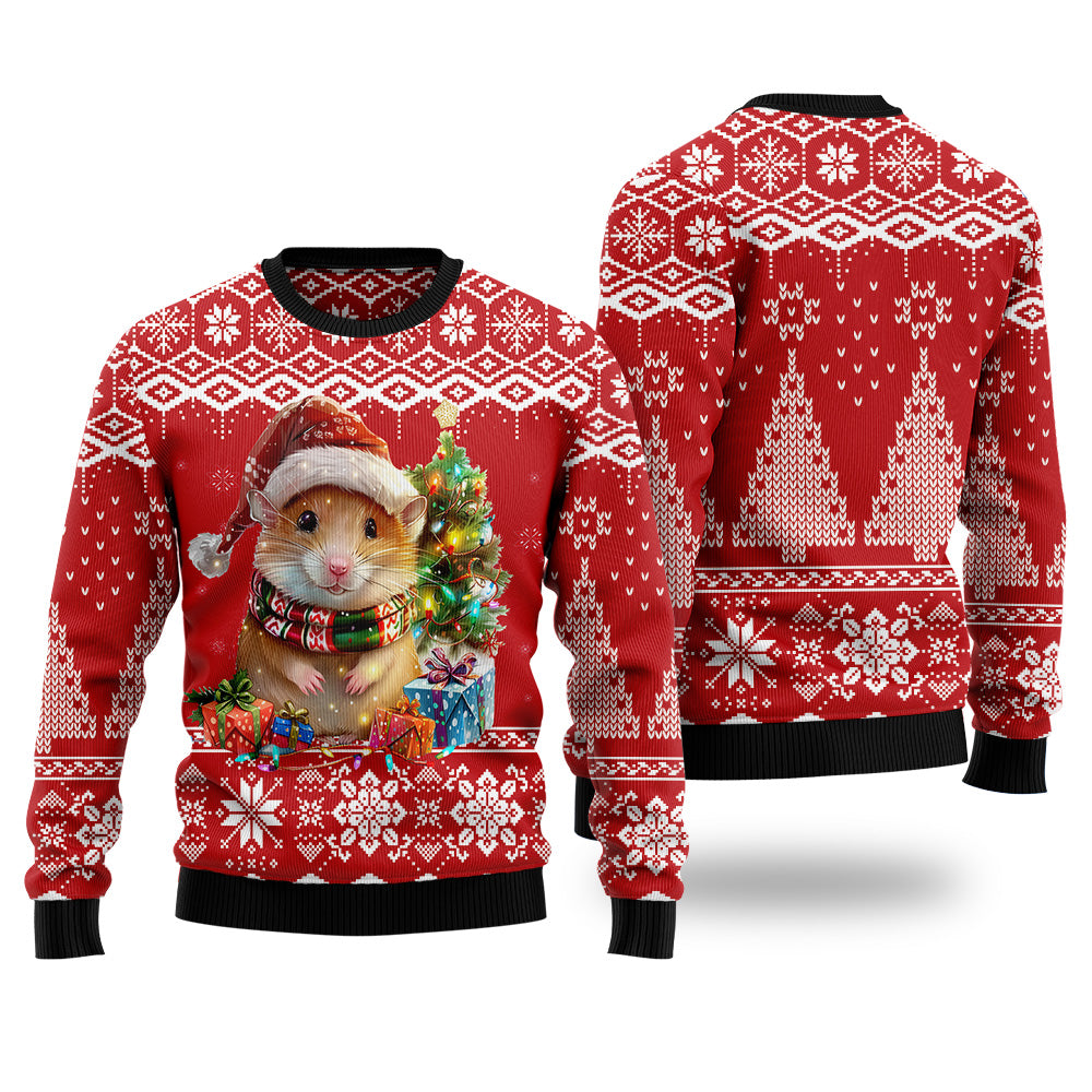 Festive Hamster Ugly Christmas Sweater