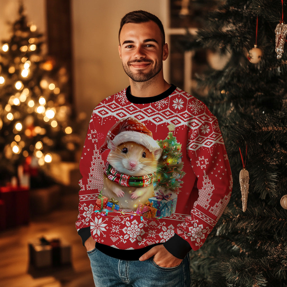 Festive Hamster Ugly Christmas Sweater
