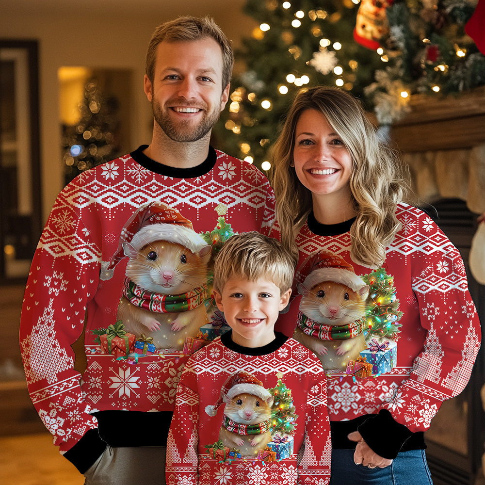 Festive Hamster Ugly Christmas Sweater