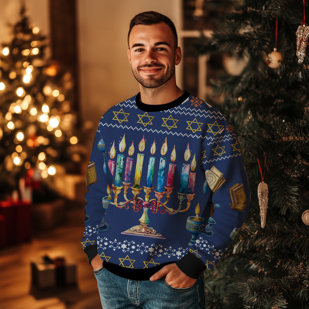 Festive Hanukkah Ugly Sweater