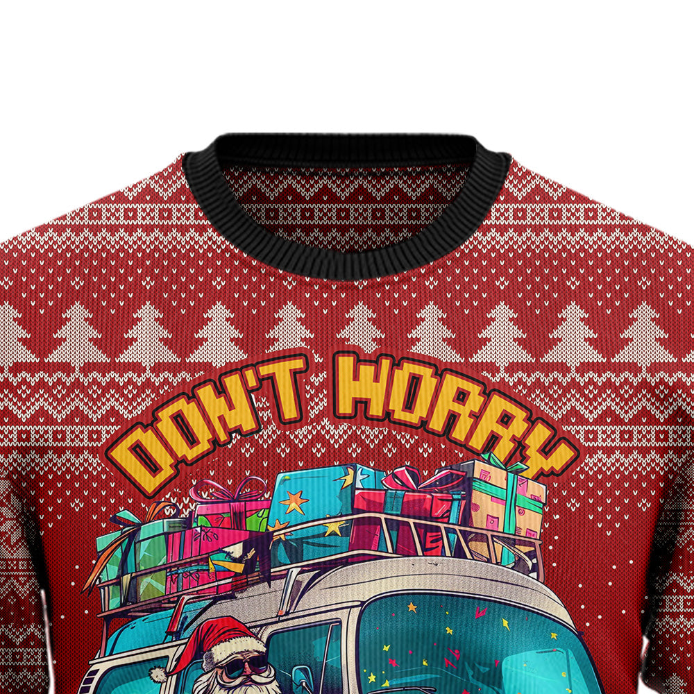 Don't Worry Be Happy Hippie Ugly Christmas Sweater