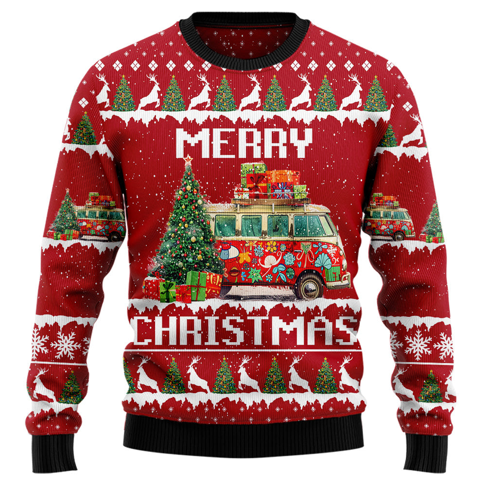 Vintage Hippie Van Ugly Christmas Sweater