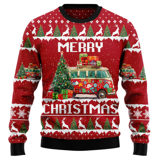 Vintage Hippie Van Ugly Christmas Sweater