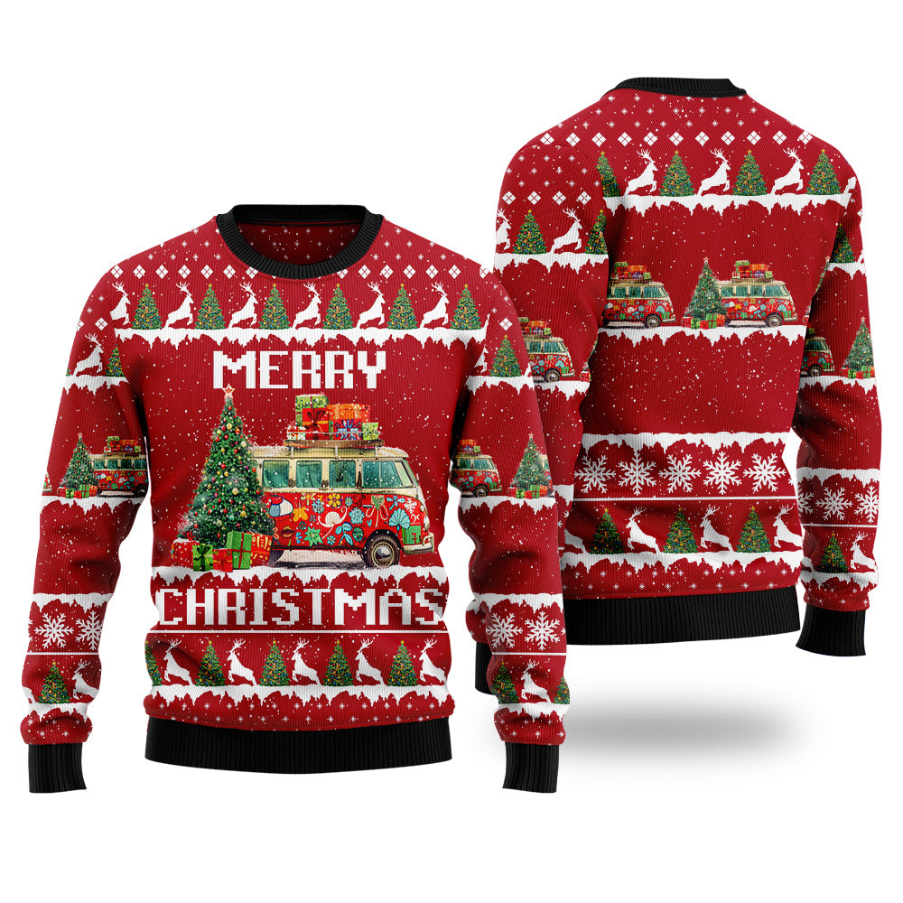 Vintage Hippie Van Ugly Christmas Sweater