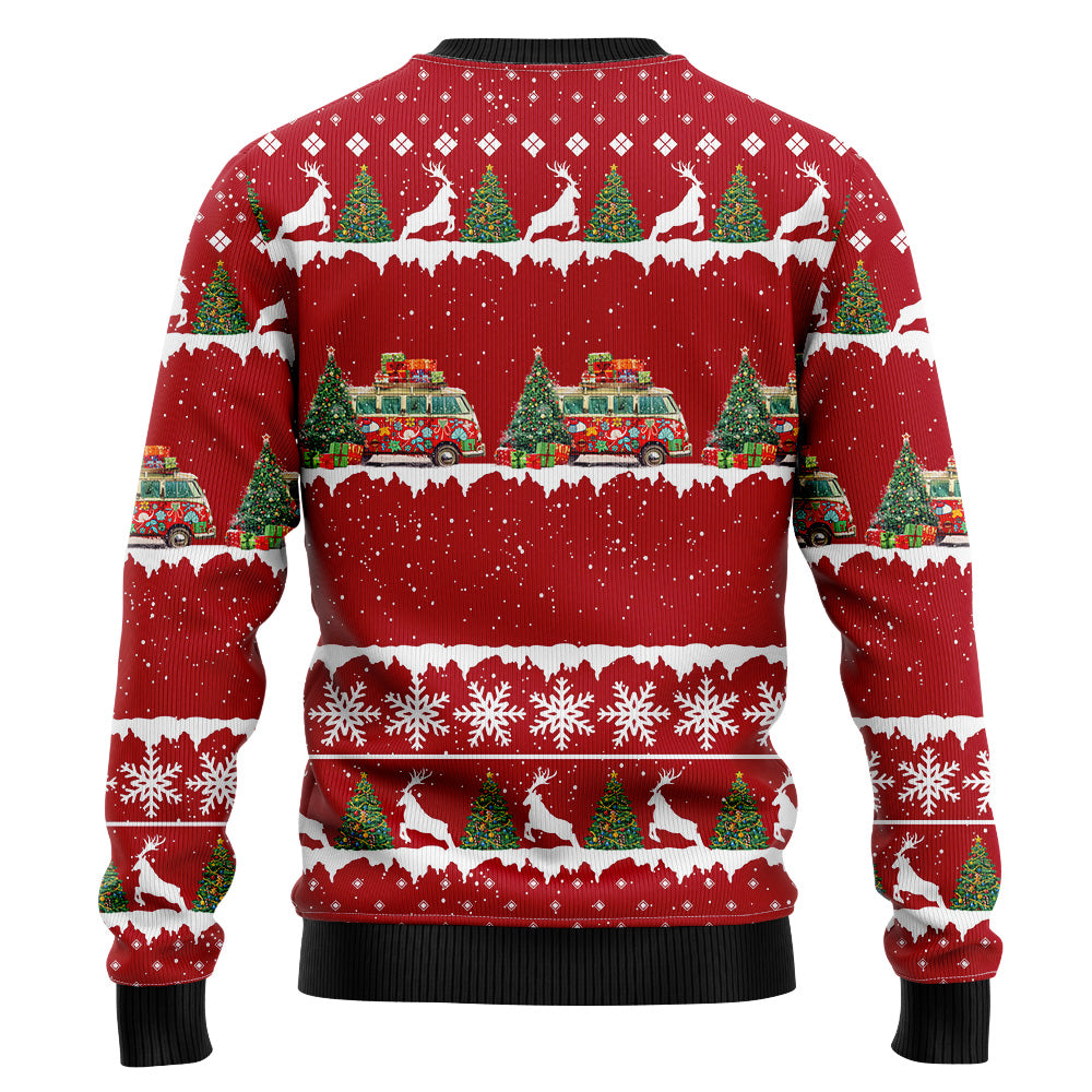 Vintage Hippie Van Ugly Christmas Sweater