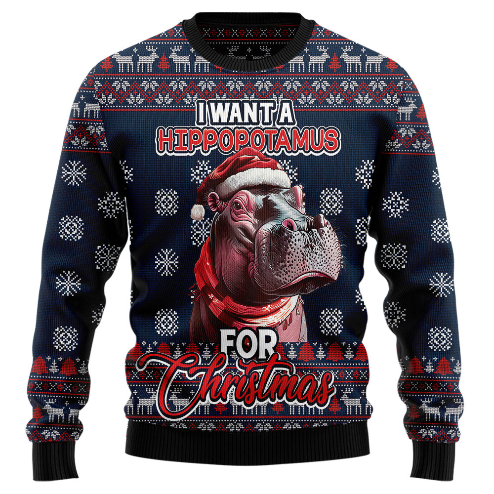 I Want A Hippopotamus For Christmas Ugly Christmas Sweater