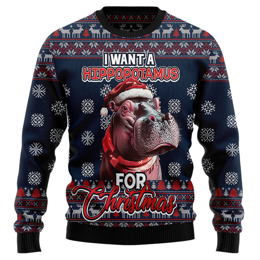I Want A Hippopotamus For Christmas Ugly Christmas Sweater
