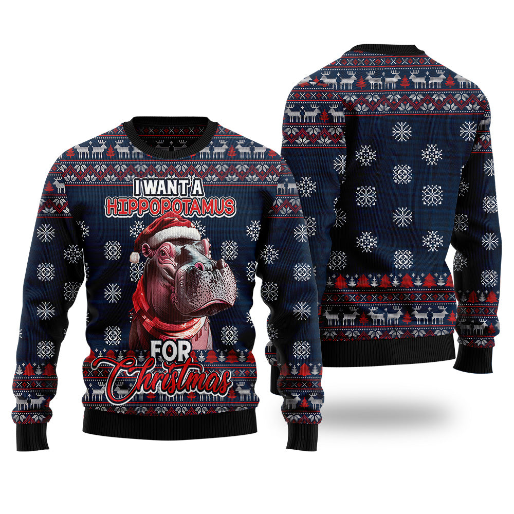 I Want A Hippopotamus For Christmas Ugly Christmas Sweater