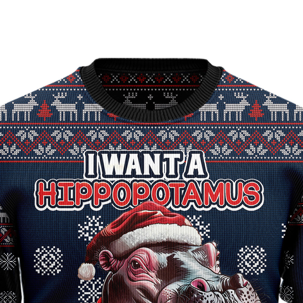 I Want A Hippopotamus For Christmas Ugly Christmas Sweater