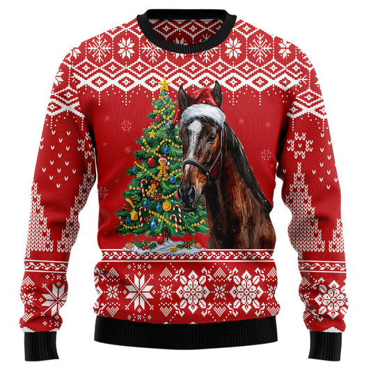 Horse Christmas Tree Ugly Christmas Sweater