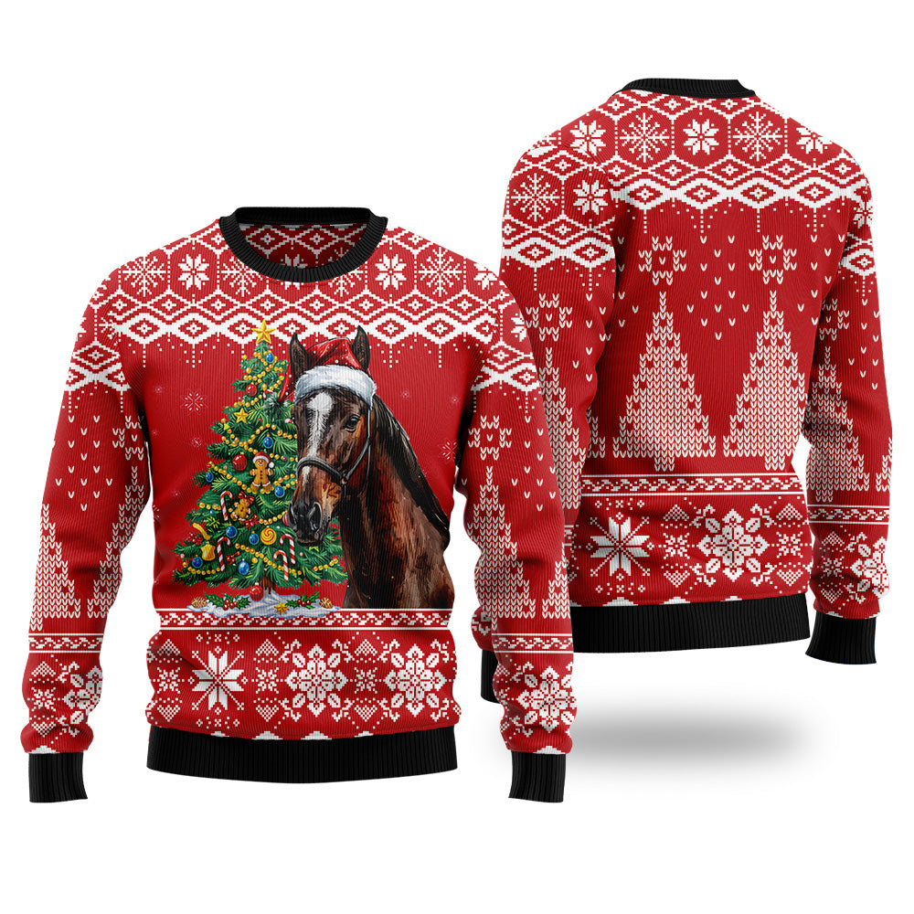 Horse Christmas Tree Ugly Christmas Sweater