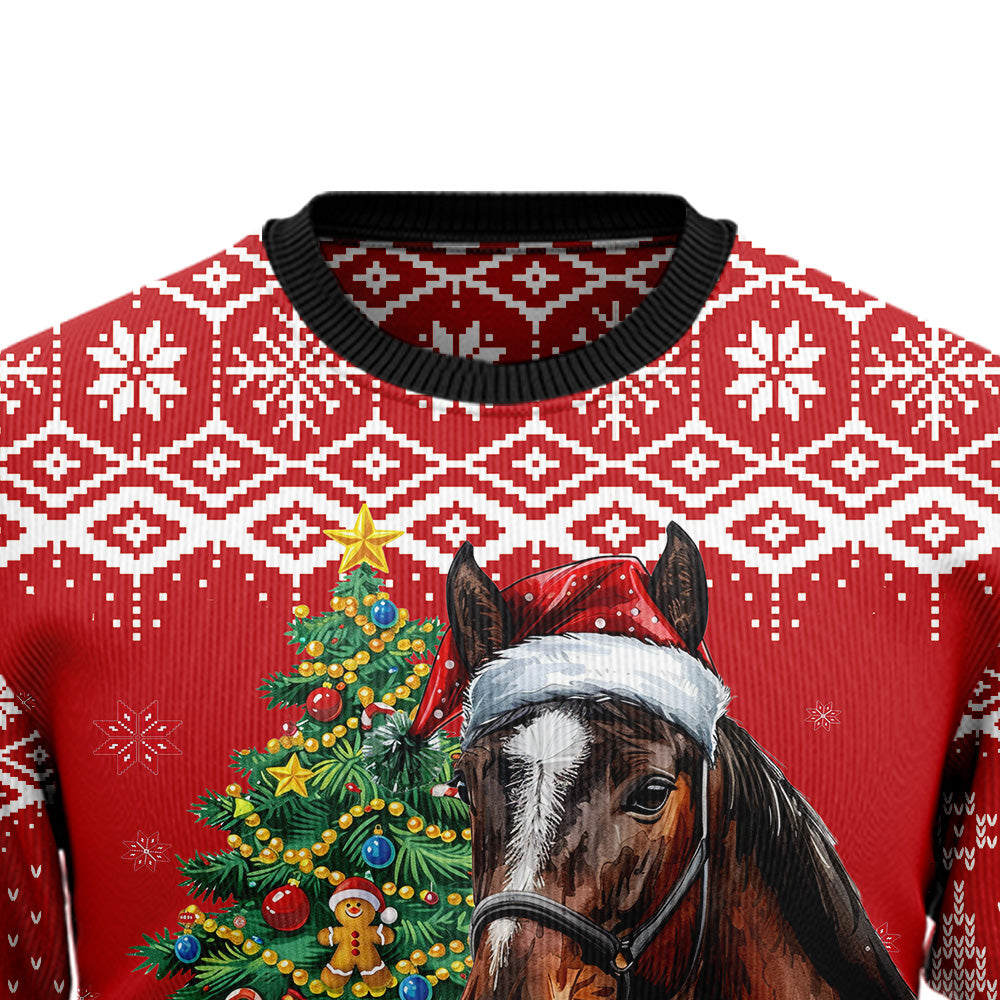 Horse Christmas Tree Ugly Christmas Sweater