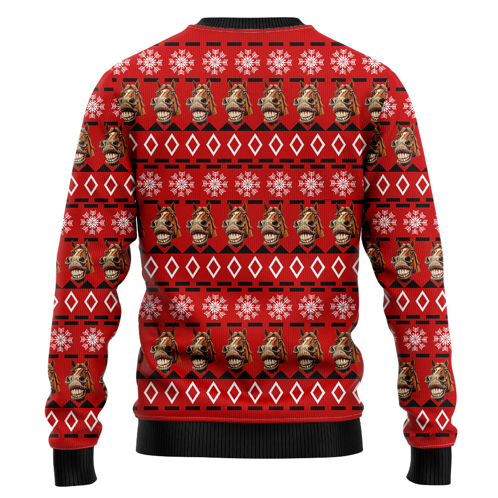 Crazy Laughing Horse Ugly Christmas Sweater