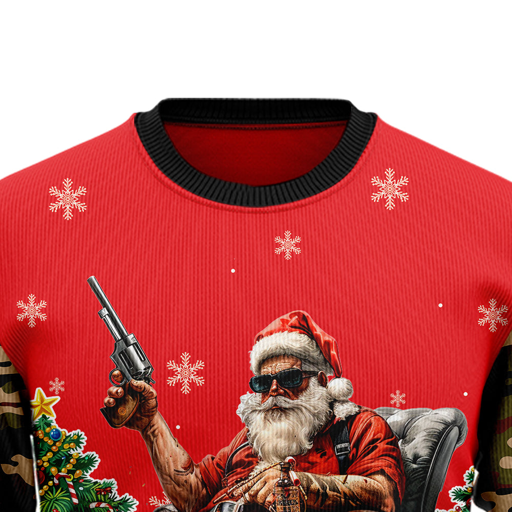 Tis The Open Season Santa Hunting Ugly Christmas Sweater