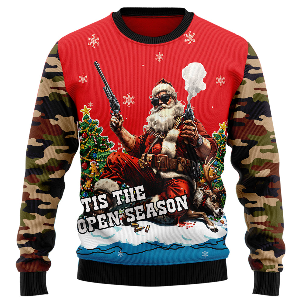 Tis the Open Season Hunting Ugly Christmas Sweater