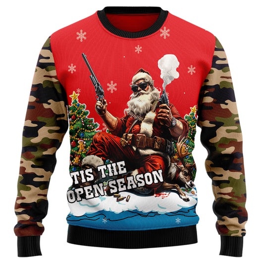 Tis the Open Season Hunting Ugly Christmas Sweater