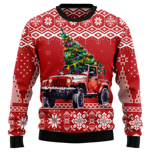 Festive Off-Road Jeep Ugly Christmas Sweater