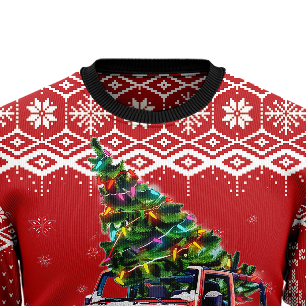 Festive Off-Road Jeep Ugly Christmas Sweater