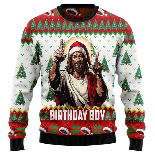 Jesus Birthday Boy Ugly Christmas Sweater