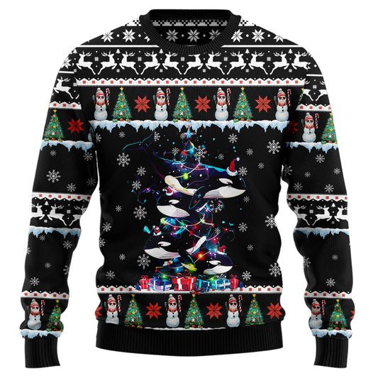 Orca Christmas Tree Ugly Christmas Sweater