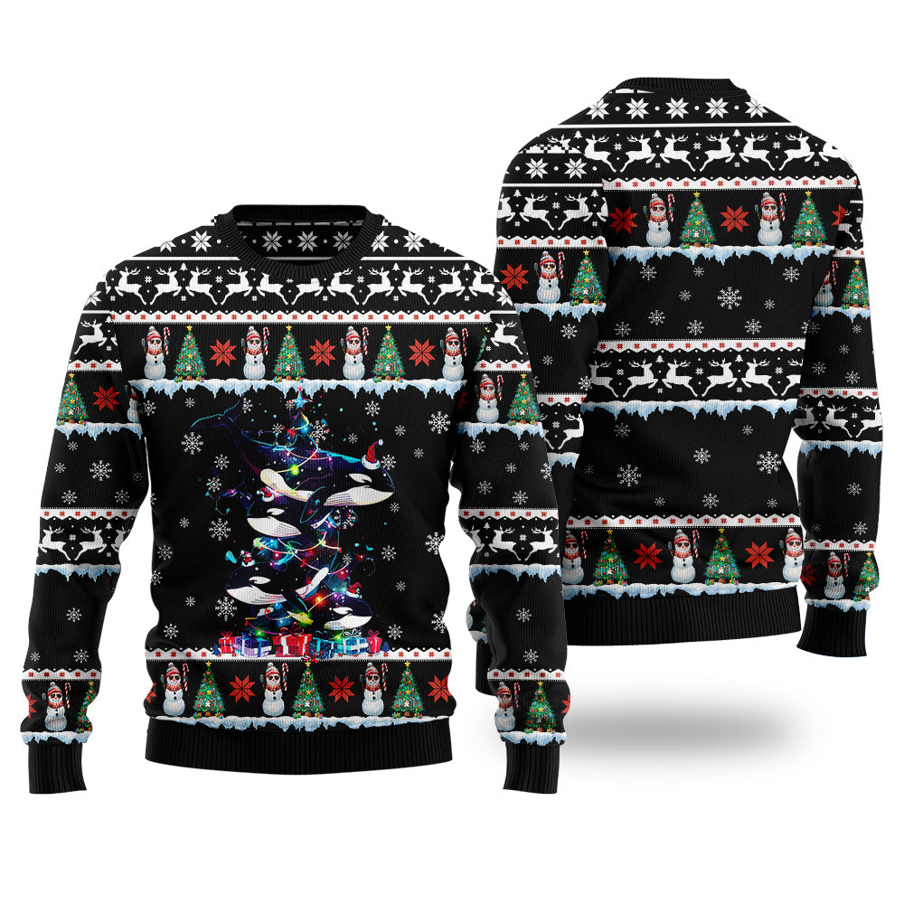Orca Christmas Tree Ugly Christmas Sweater