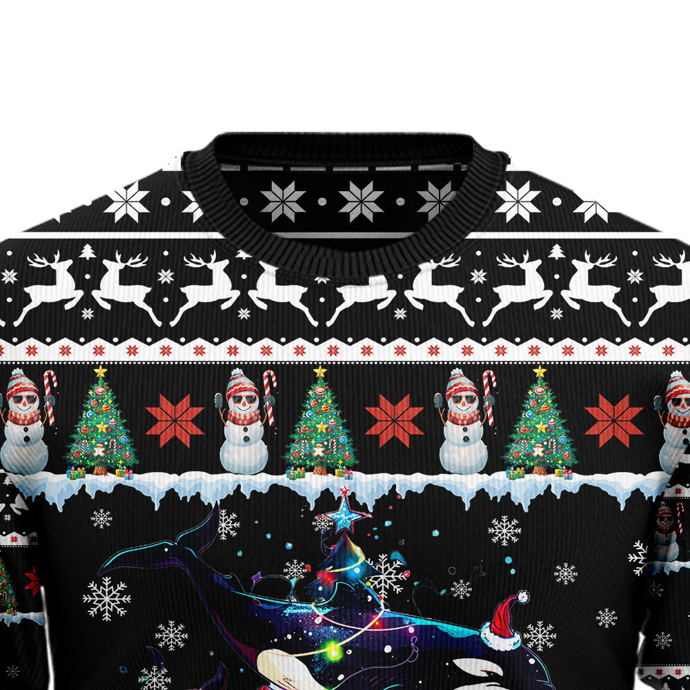Orca Christmas Tree Ugly Christmas Sweater