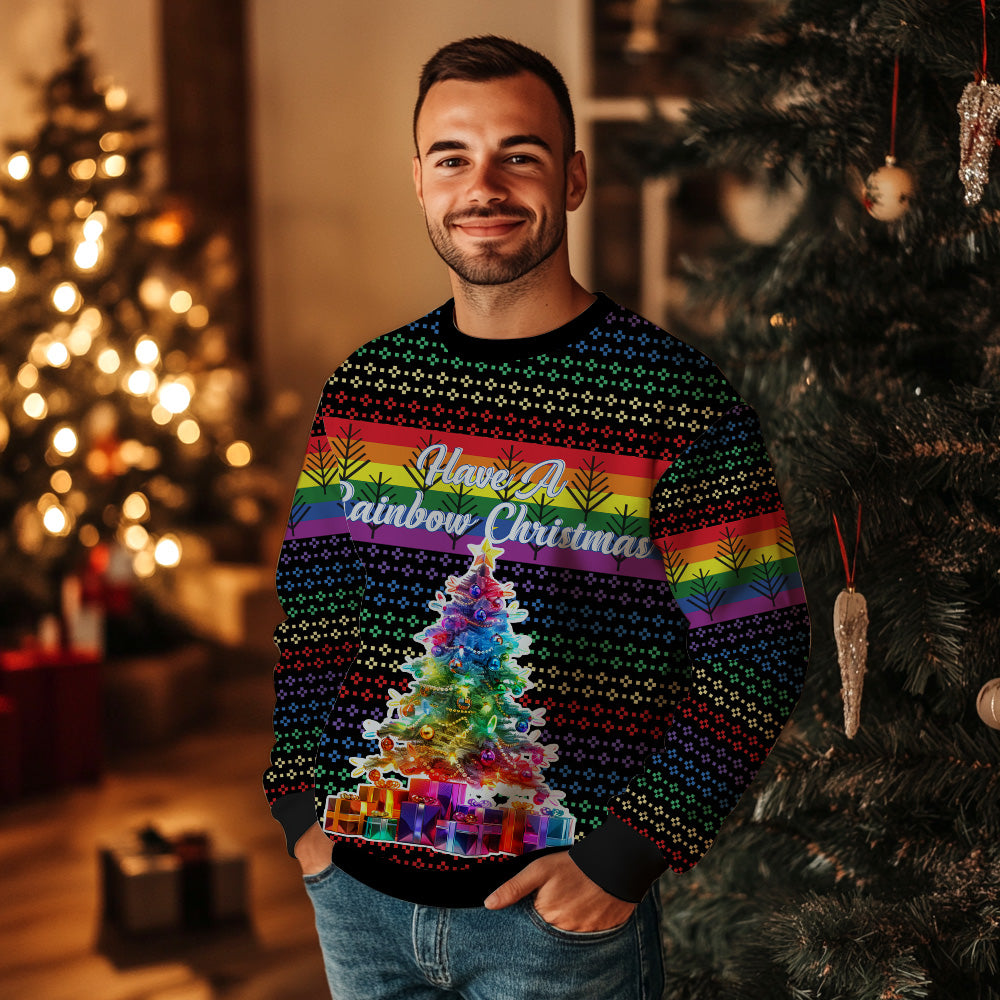 Have A Rainbow Christmas LGBTQ Ugly Christmas Sweater