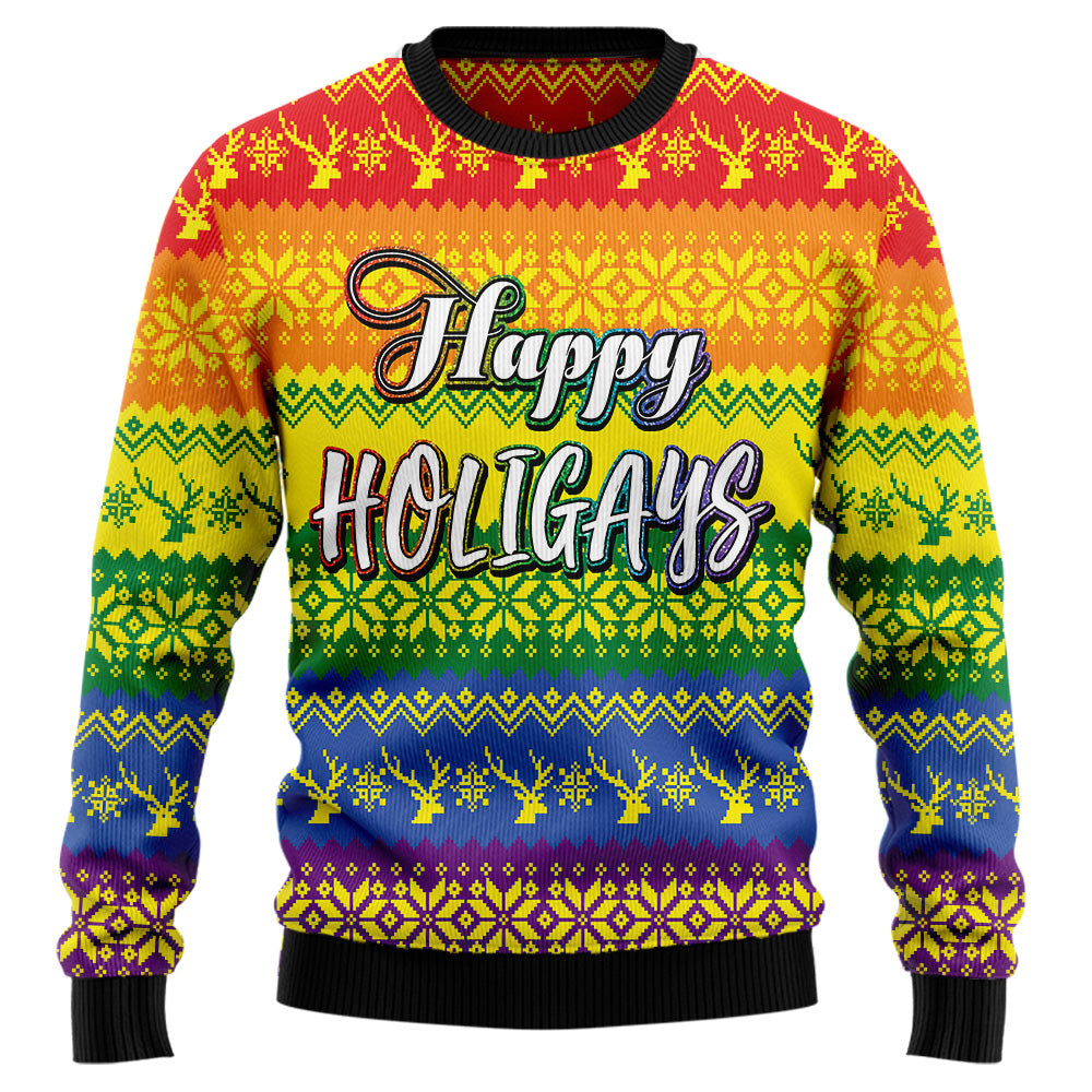 Happy Holigays LGBTQ+ Ugly Christmas Sweater