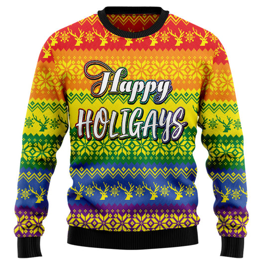 Happy Holigays LGBTQ+ Ugly Christmas Sweater